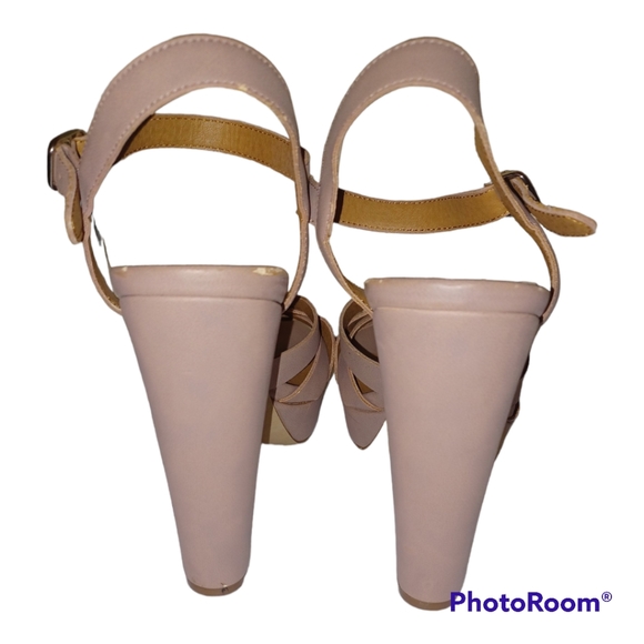 STEVE MADDEN DUSTY ROSE COLORED PLATFORM STYLE HEELS size 8.5 - Picture 3 of 6